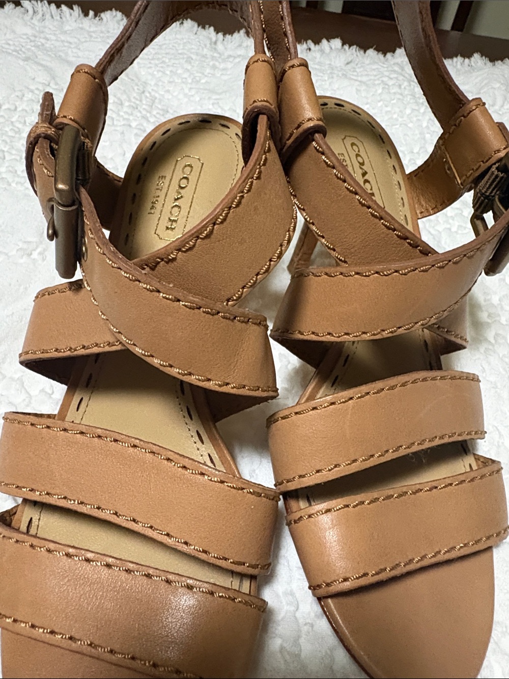 Coach Kids Brown Leather Strappy Sandals